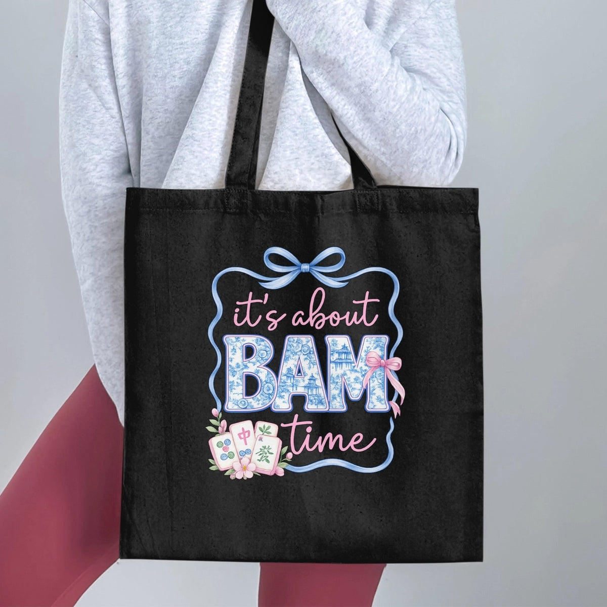 It's About Bam Time Mahjong Inspired Tote Bag